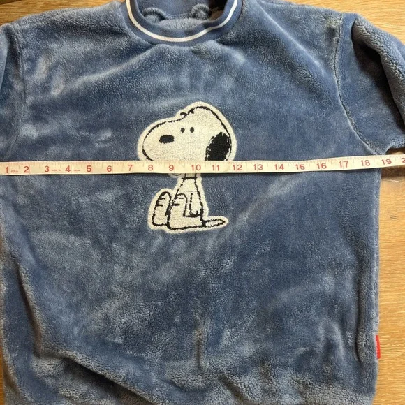 Peanuts Snoopy Sweatshirt & Pants XS ? Fleece Blue Set Soft! - Picture 4 of 11